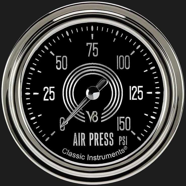Classic Instruments V8SR318SLC - V8 Speedster 2 5/8" Air Pressure Gauge