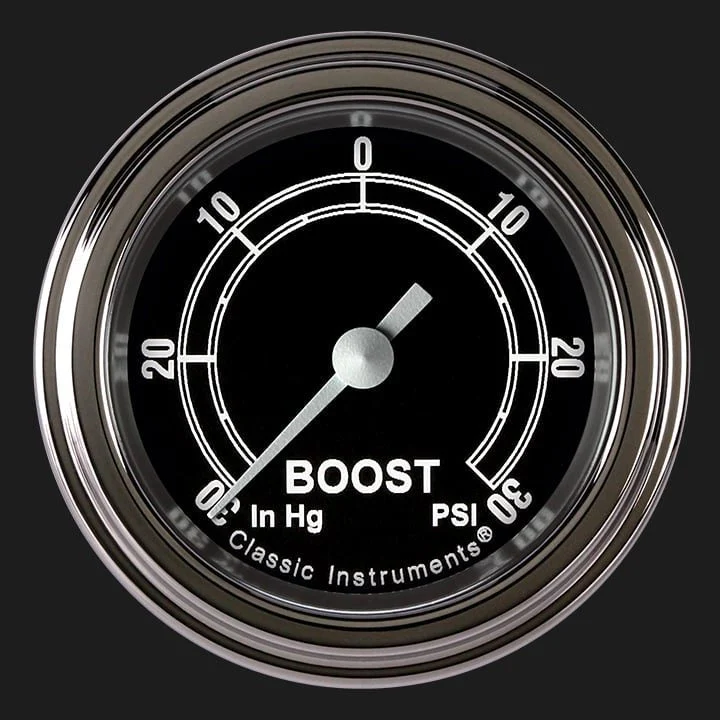 Classic Instruments TR141SLF - Traditional 2 1/8" Boost/Vac Gauge