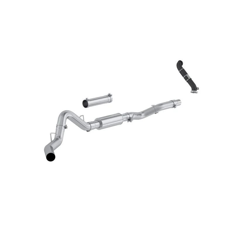 MBRP S6007P - 06-07 Chevrolet/GMC 2500/3500 EC/CC 6.6L Duramax, Classic, Armor Lite 4-Inch Cat-Back Single Side Exit, with Carb Approved Downpipe,