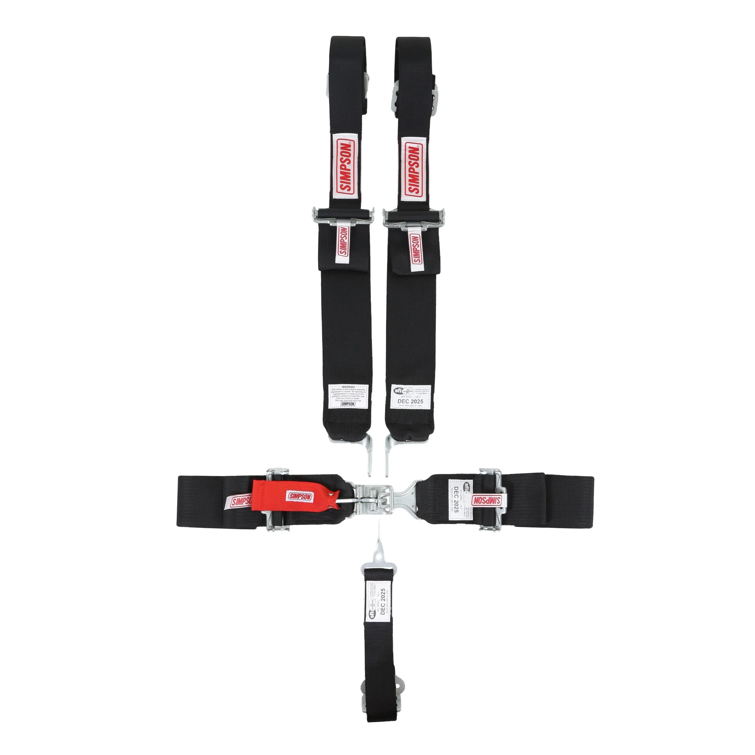 Simpson Safety 29063BKH - Simpson Racing Latch and Link Bolt-In 5-Point Harness