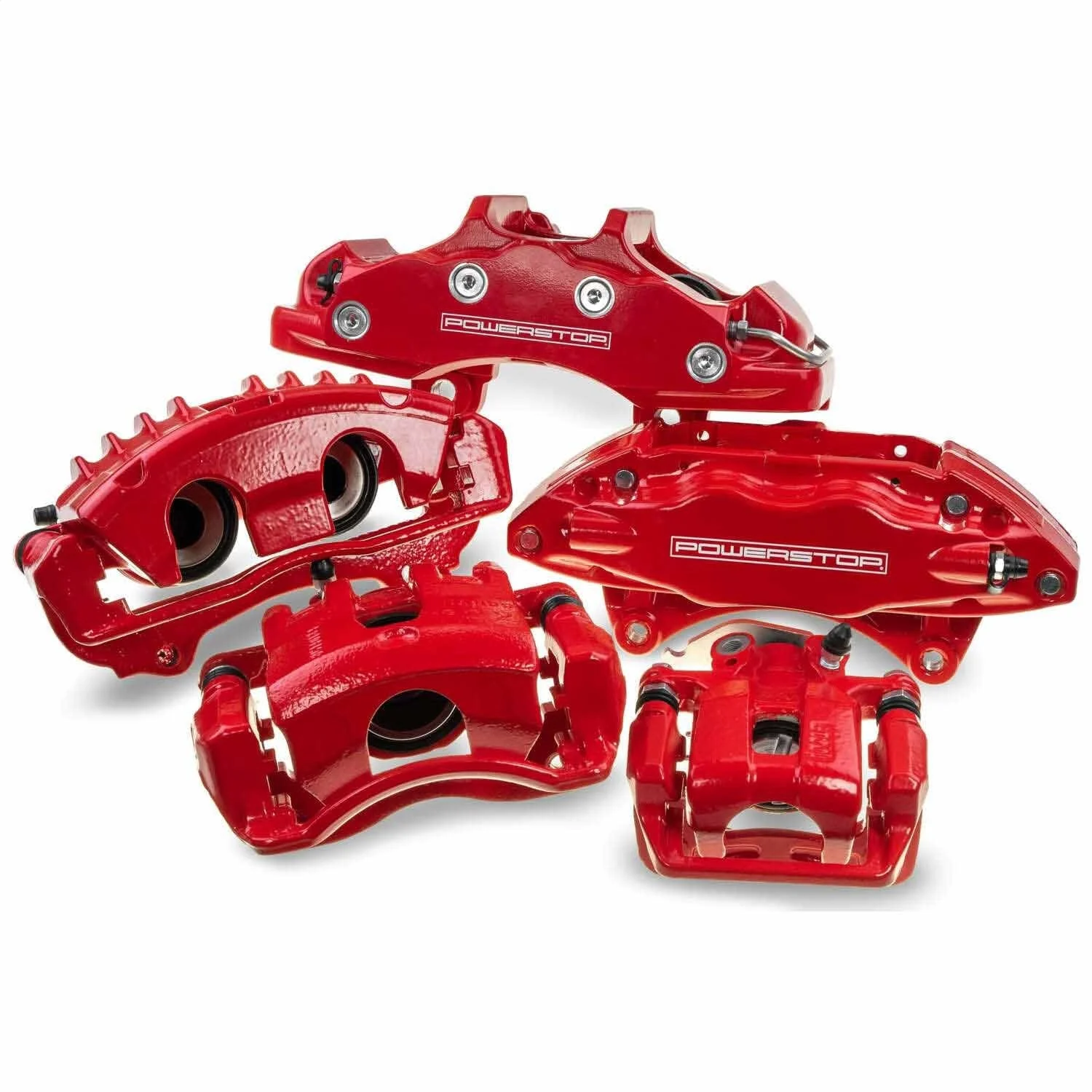 PowerStop S5076 - Power Stop 08-12 Ford F-250 Super Duty Rear Red Calipers w/Brackets - Pair