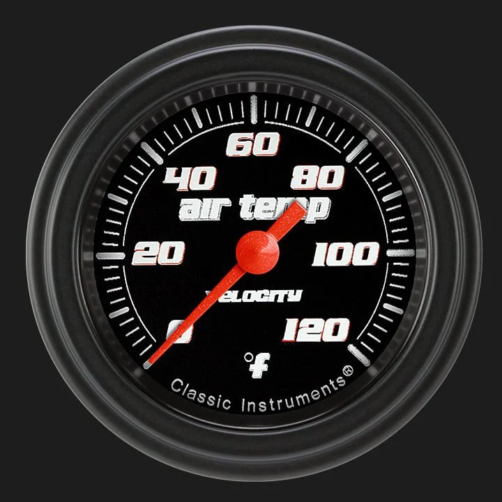 Classic Instruments VS199BBLF - Velocity Black 2 1/8" Outside Air Temp. Gauge