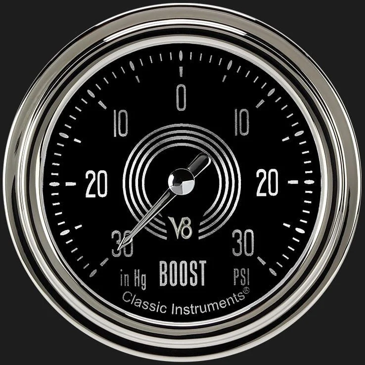 Classic Instruments V8SR341SLC - V8 Speedster 2 5/8" Boost/Vac Gauge