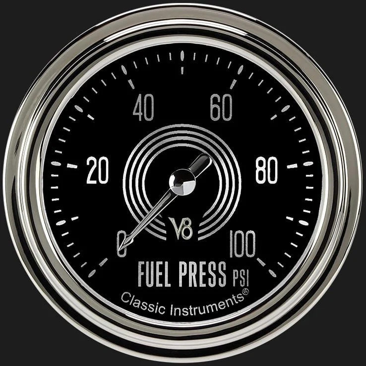 Classic Instruments V8SR346SLC - V8 Speedster 2 5/8" Fuel Pressure Gauge, 100 psi