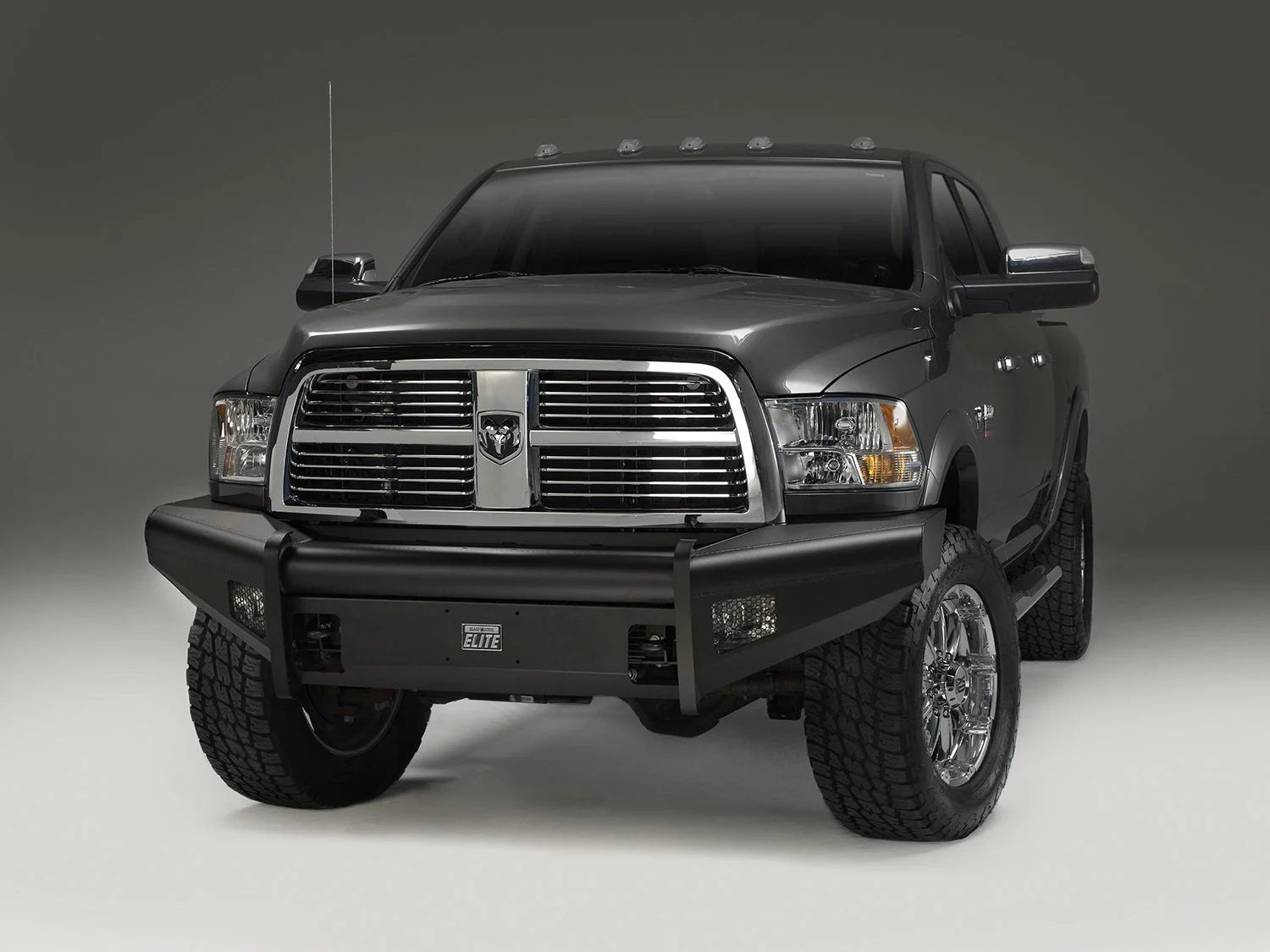 Fab Fours DR06-Q1161-1 - Elite Front Bumper; 2 Stage Black Powder Coated; w/o Full Grill Guard; Incl. Light Cut-Outs;