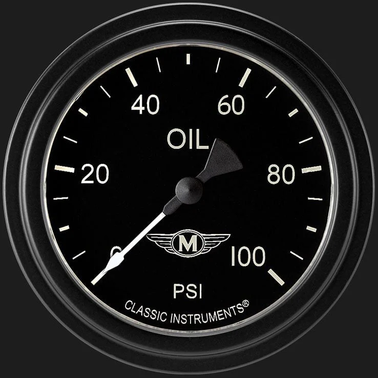 Classic Instruments MA381BLF - Moal Bomber 2 5/8" Oil Pressure Gauge