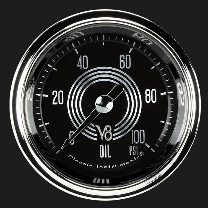 Classic Instruments V8SR181SHC - V8 Speedster 2 1/8" Oil Pressure Gauge