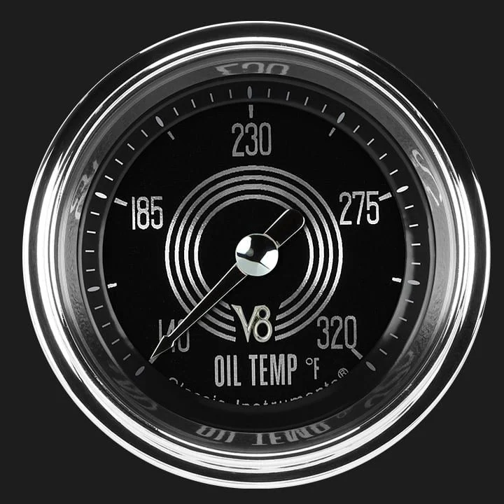 Classic Instruments V8SR128SHC - V8 Speedster 2 1/8" Oil Temperature Gauge