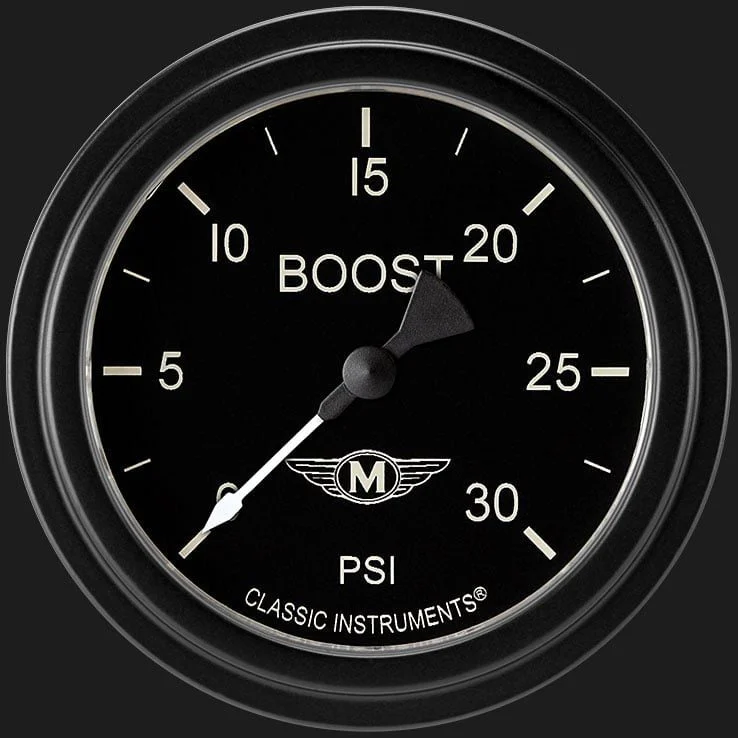Classic Instruments MA342BLF - Moal Bomber 2 5/8" Boost Gauge, 30 psi