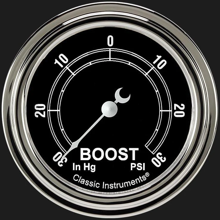 Classic Instruments TR341SLF - Traditional 2 5/8" Boost/Vac Gauge