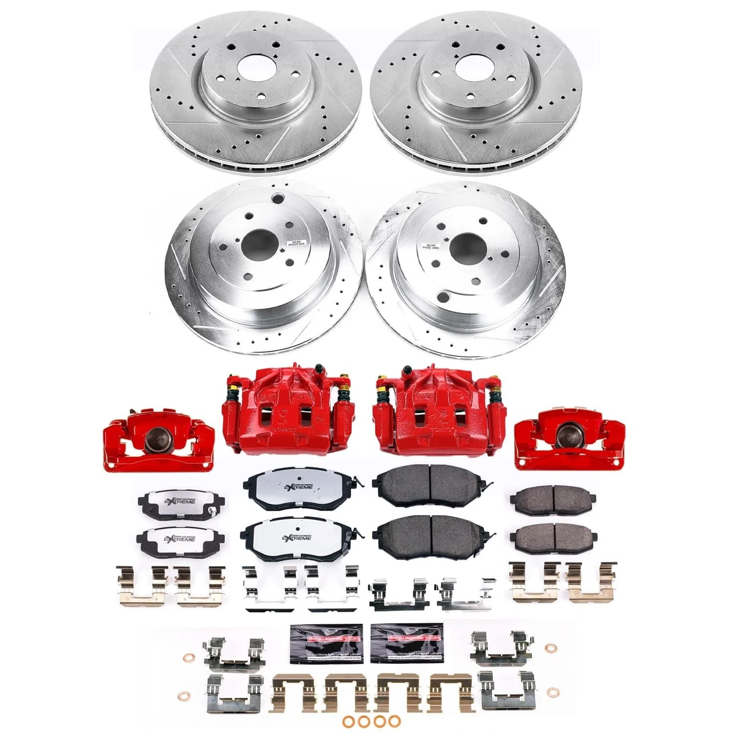 PowerStop KC4088-26 - Power Stop 06-07 Subaru B9 Tribeca Front and Rear Z26 Street Kit w/Calipers