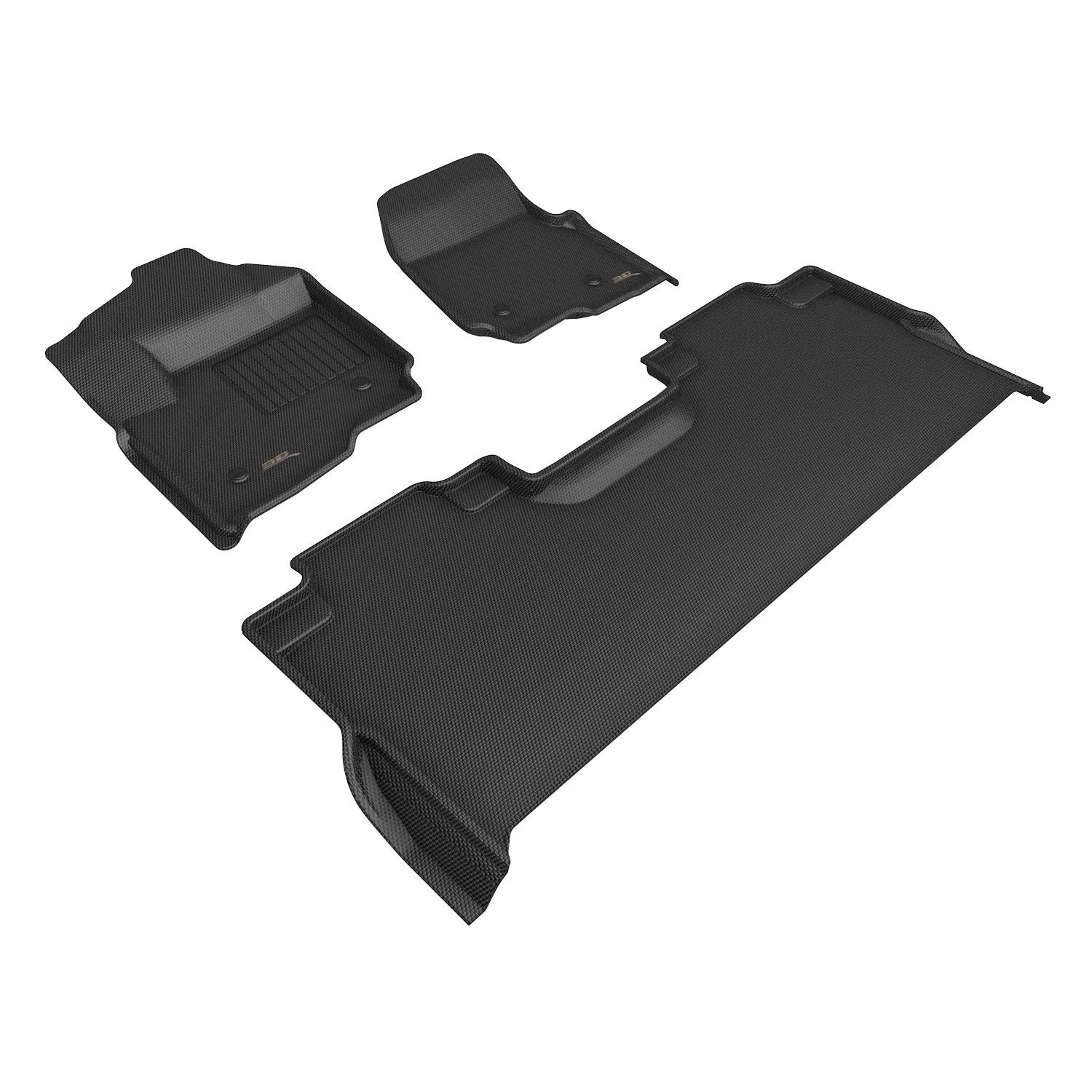 3D MAXpider L1FR17901509 - KAGU Floor Mat; Black; 3 pc.; 2 pc. Front Row; 1 pc. 2nd Row; For Bench Seat Only;