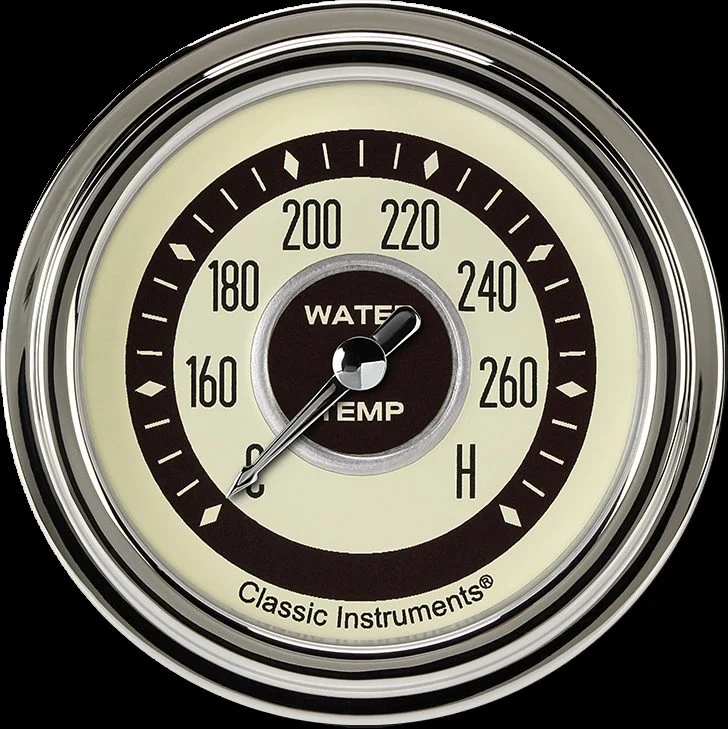 Classic Instruments NT326SLC-02 - Nostalgia VT2 5/8" Full Sweep Water Temperature Gauge