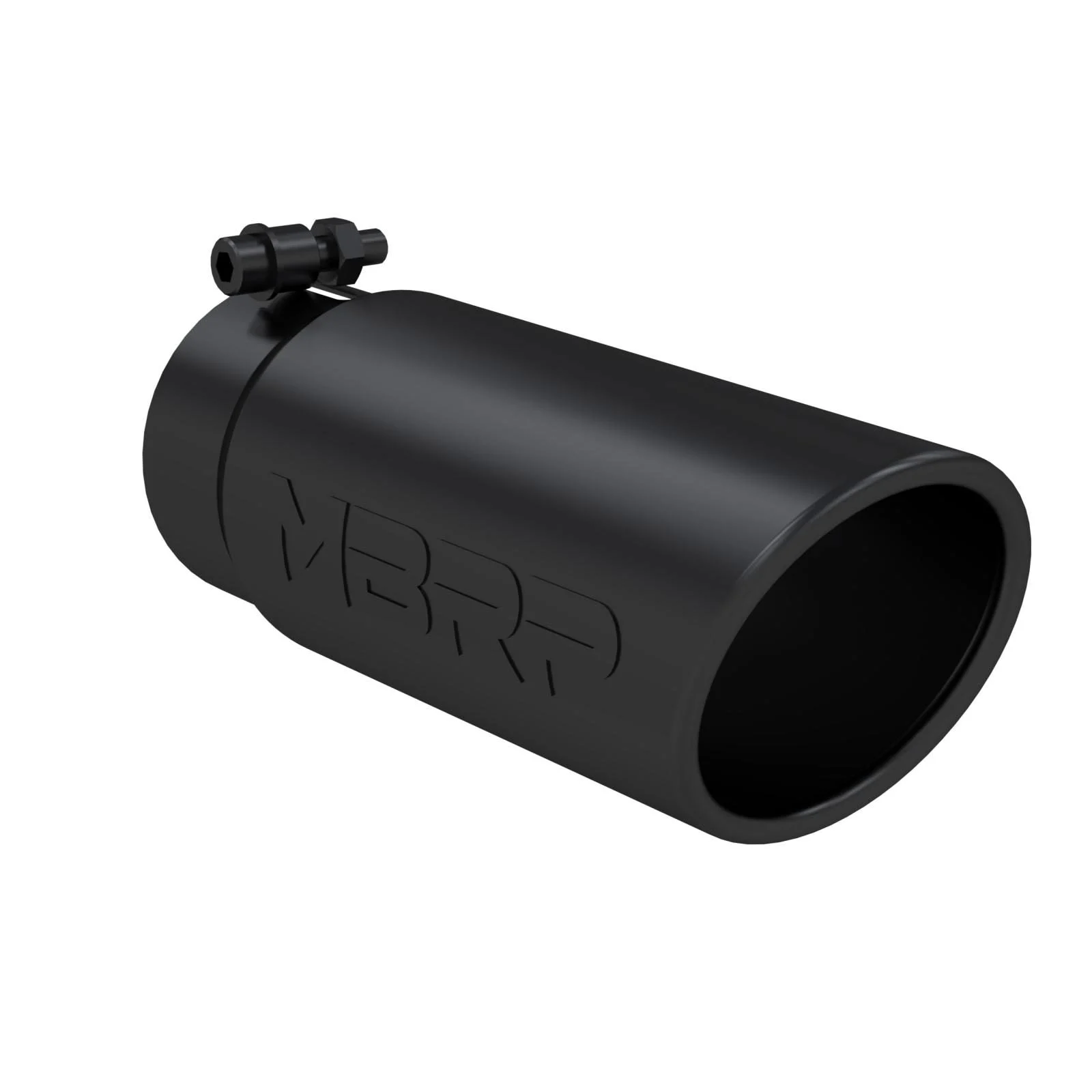 MBRP T5112BLK - Black Coated Tip, 4 Inch OD Angled Roll End End, 3.5 Inch Inlet, 10 Inch Length,