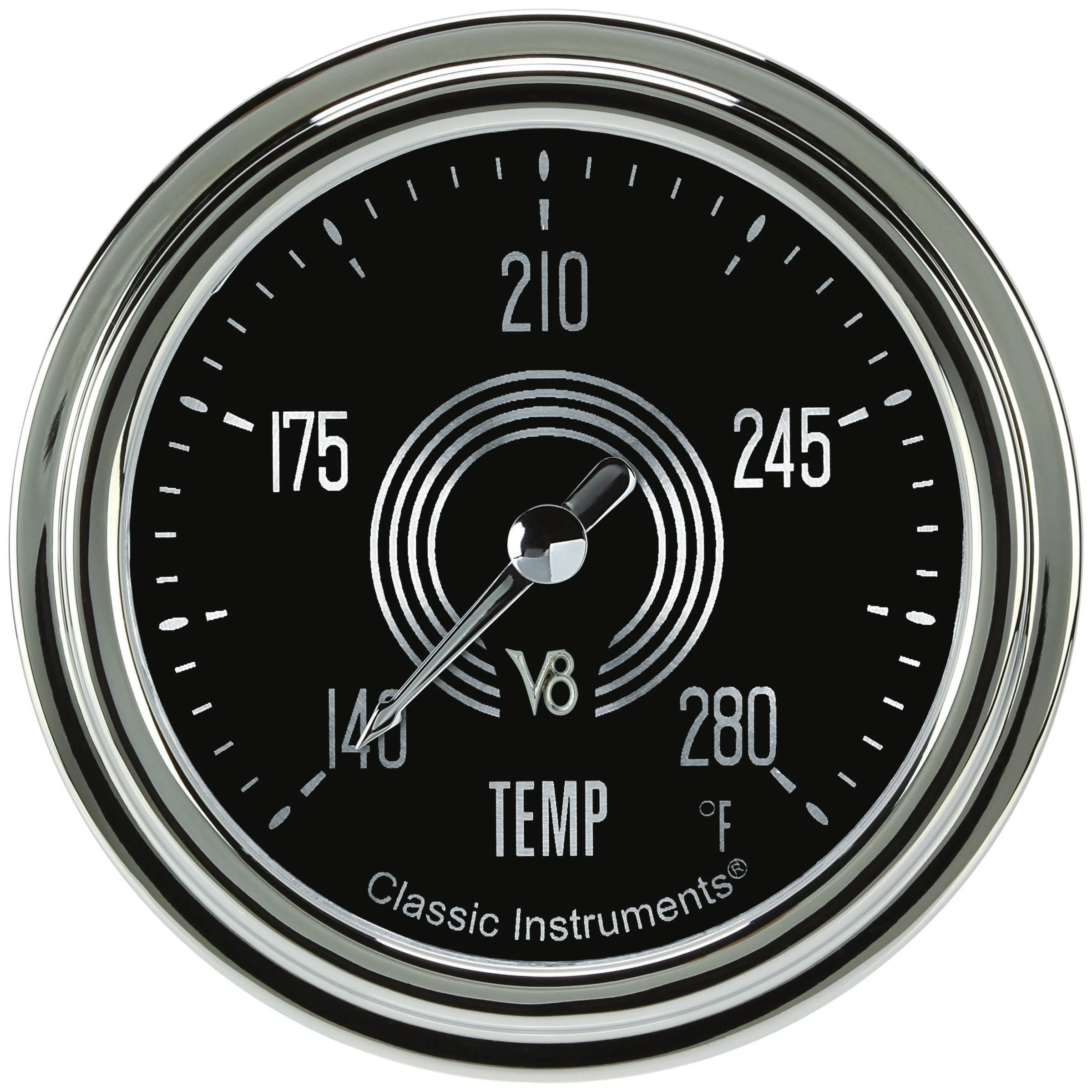 Classic Instruments V8SR326SLC-02 - V8 Speedster2 5/8" Full Sweep Water Temperature Gauge