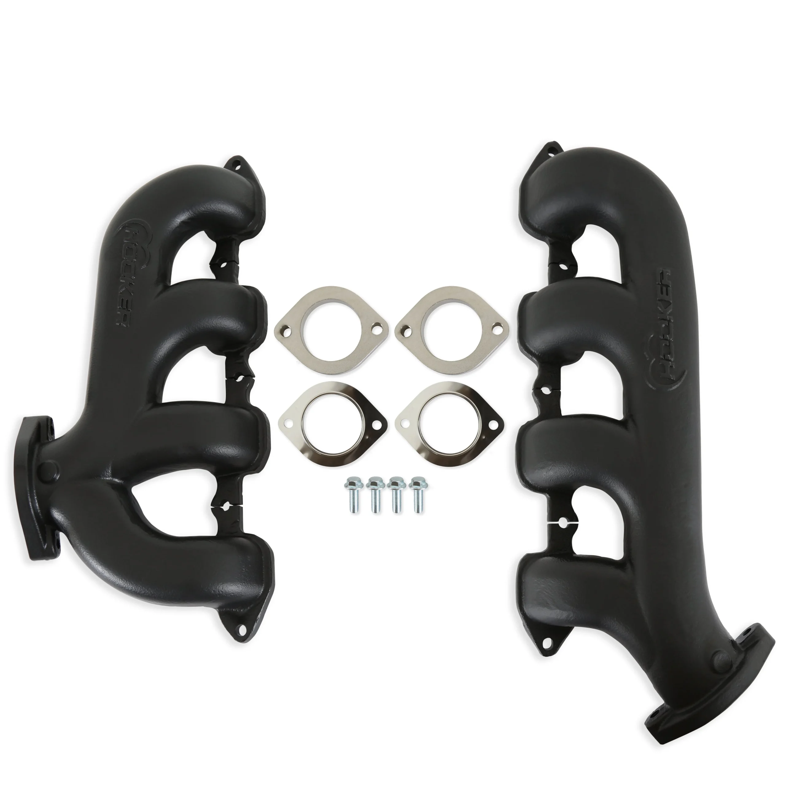 Hooker BlackHeart LT Swap Exhaust Manifolds - Rear Dump SBC Exit - Black