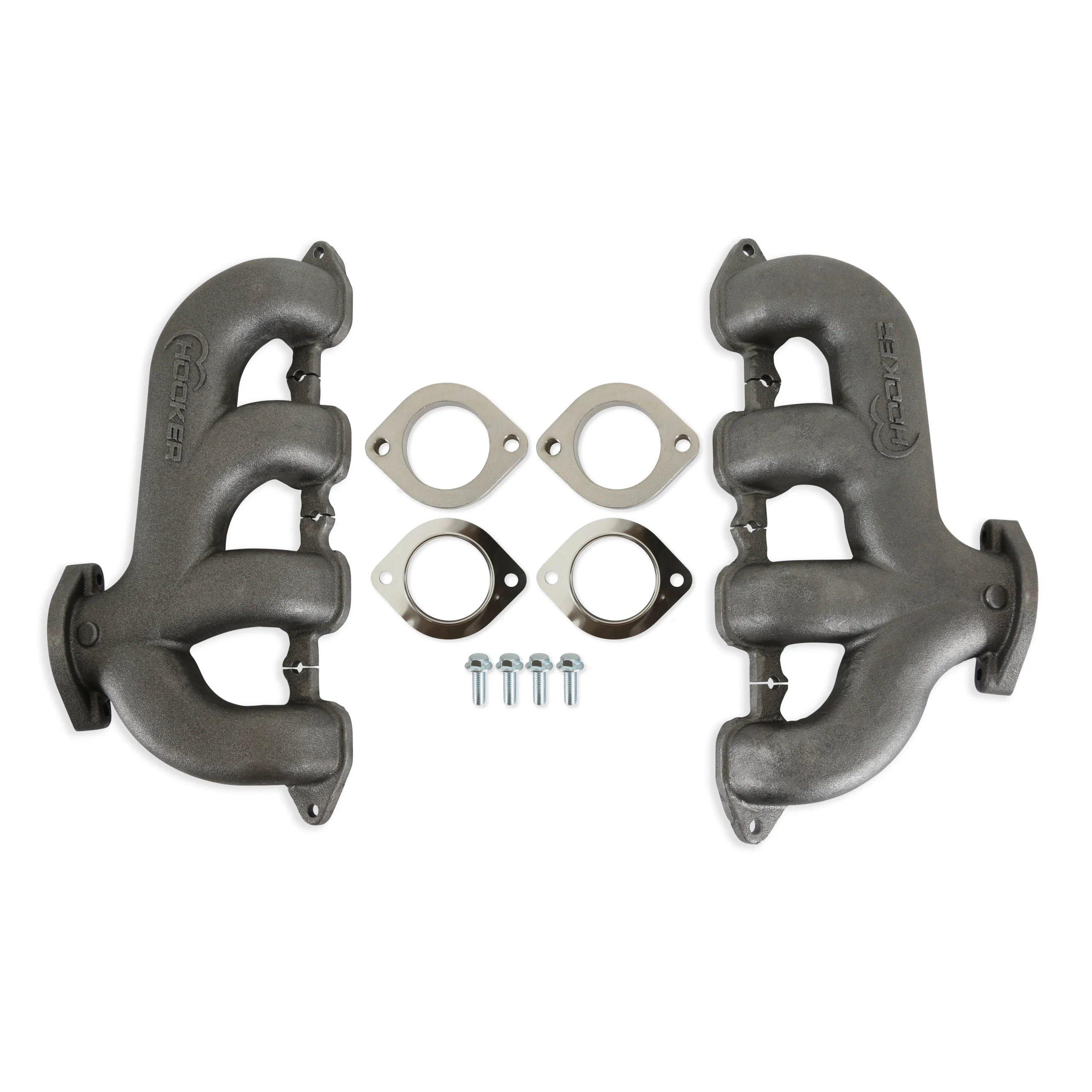 Hooker BlackHeart LT Swap Exhaust Manifolds - Rear Dump - Natural Cast
