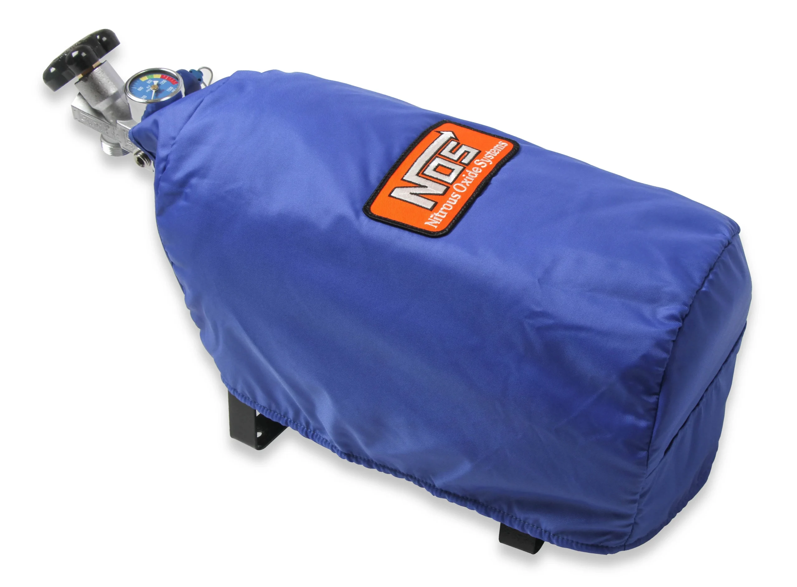 7" diameter blue bottle blanket with velcro closure. For 10 lb nitrous bottles.