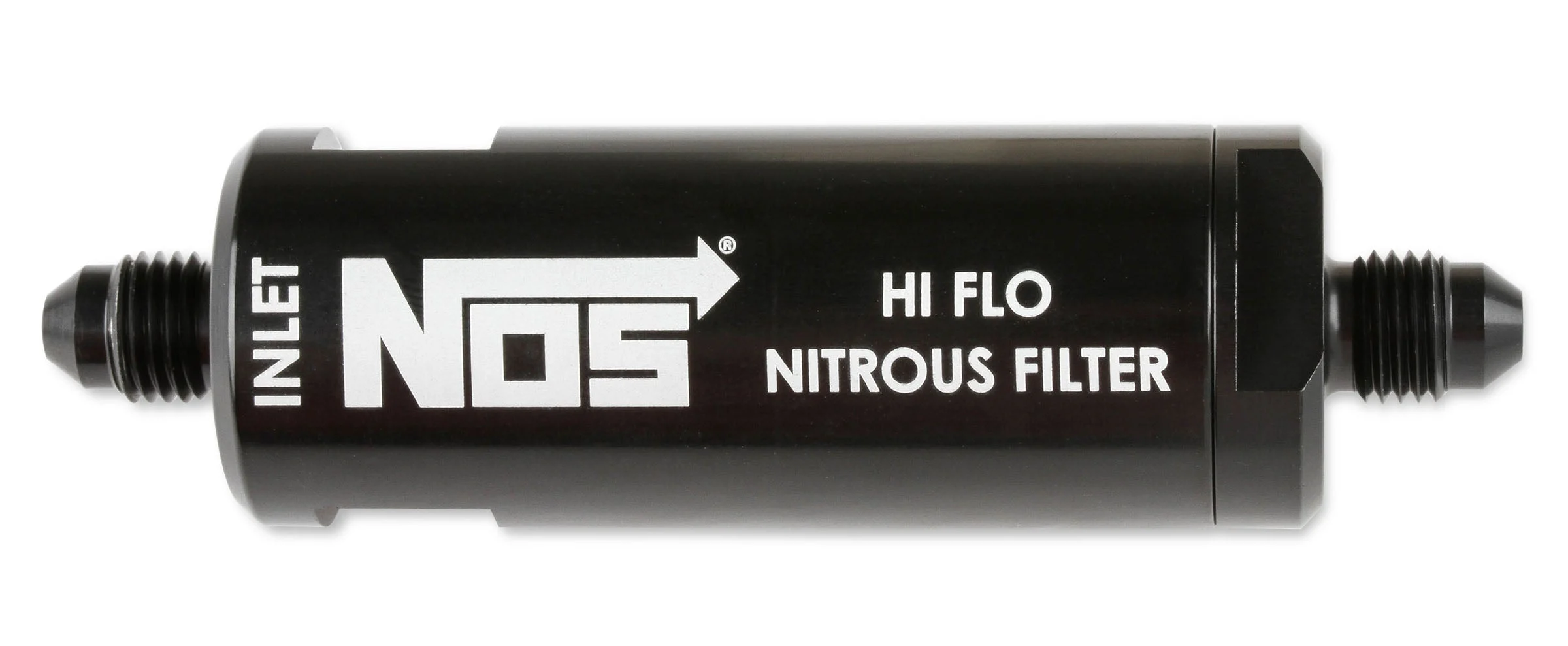 High pressure nitrous filter, -4AN x -4AN in-line billet aluminum (140 micron)