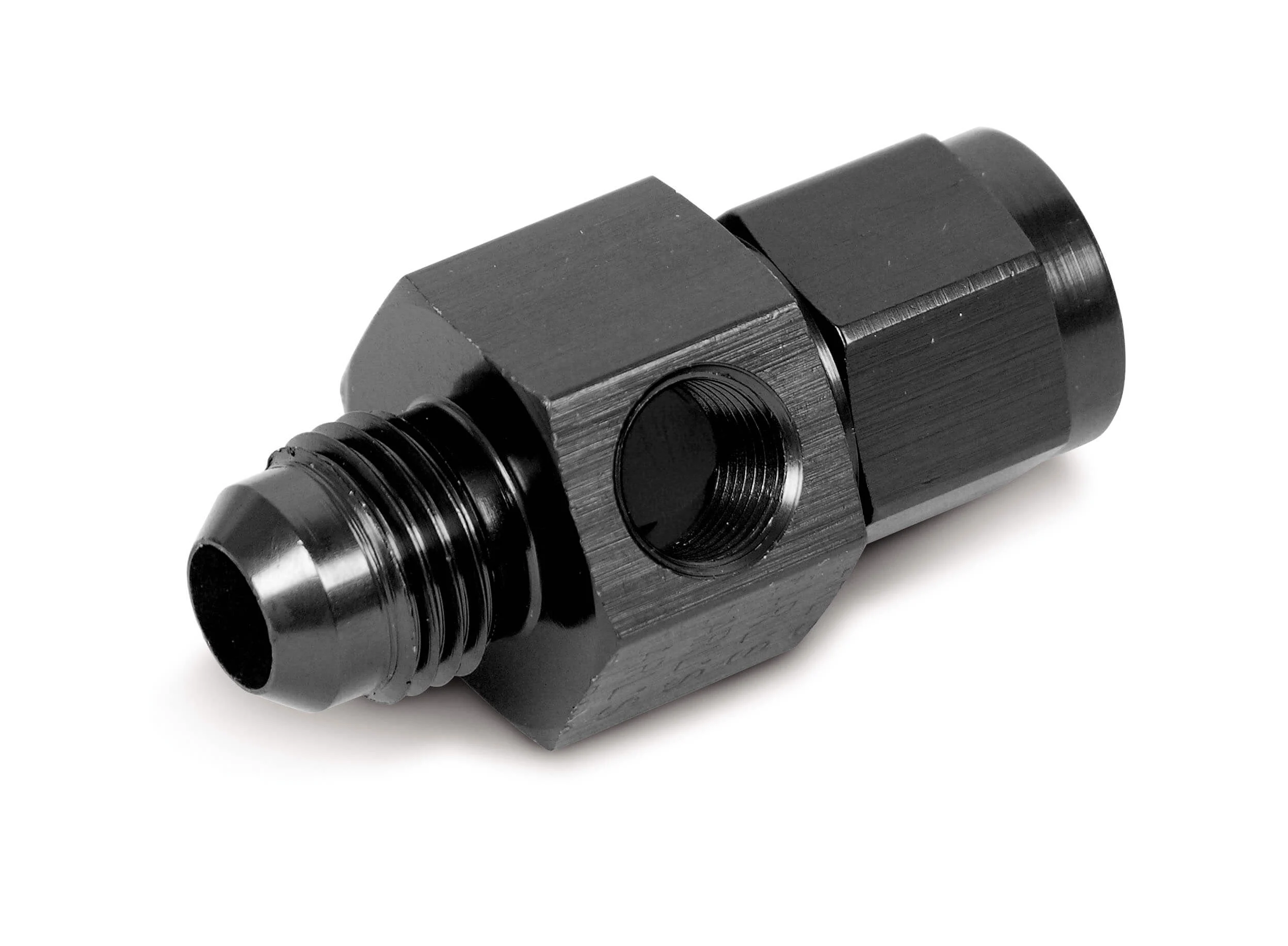 -6 MALE TO -6 FEMALE 1/8NPT GAGE ADAPTER, BLACK