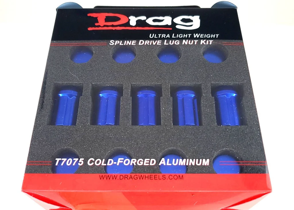 DRAG - SPLINE DRIVE LUG NUT KIT Blue 12X1.5