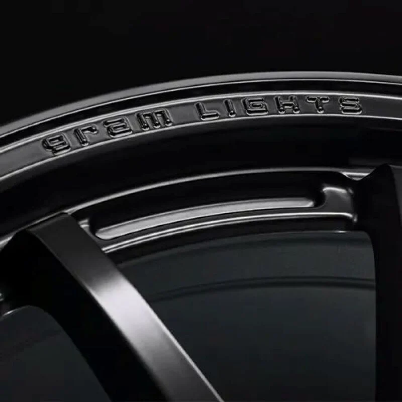 Gram Lights 57NR LIMITED II 18x8.5 +45 5-114.3 Semigloss Black Wheel w/ Black Cap/Stickers/Air Valve