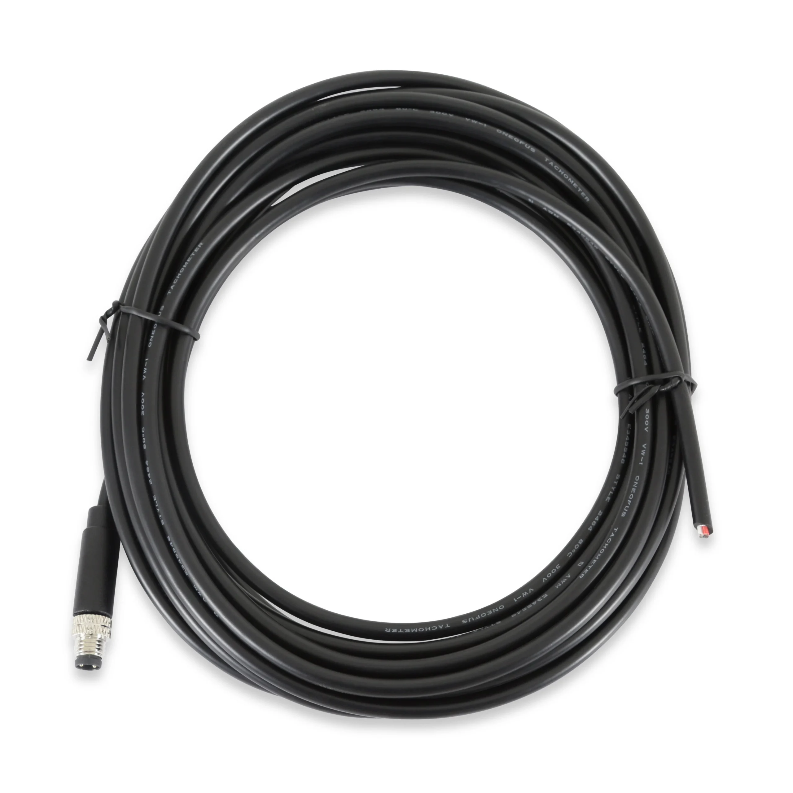 Tachometer Cable for Power/RPM Harness, Black, 240" Unterminated