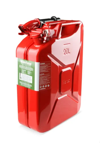 Jerry Can - Red - 5.3 Gallon (20 Liter) - Steel w/ Safety Cap & Spout - C.A.R.B. EO #G-14-079