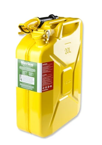 Jerry Can - Yellow - 5.3 Gallon (20 Liter) - Steel w/ Safety Cap & Spout - C.A.R.B. EO #G-14-079
