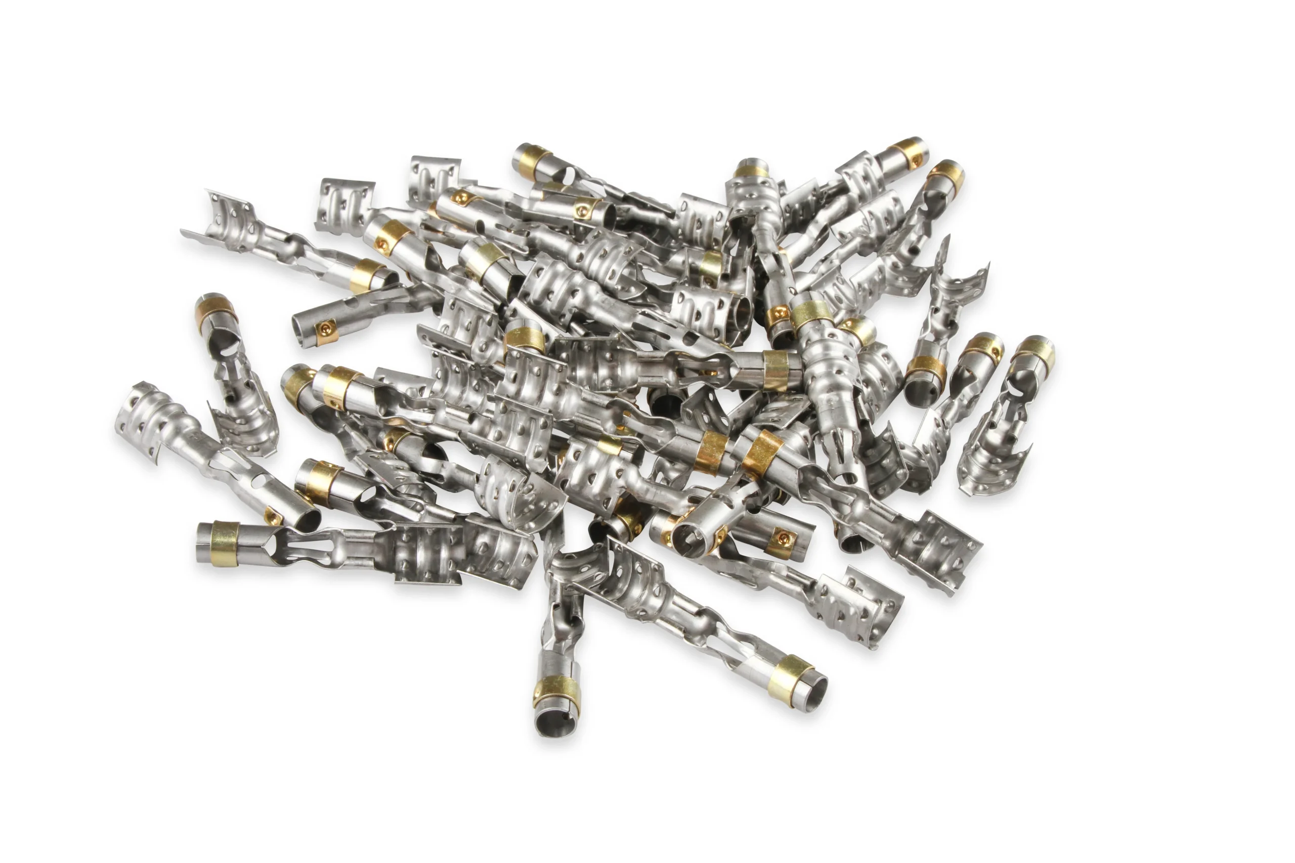 Spark Plug Terminals, Straight Dual Crimp, Multi-Angle, Stainless Steel Qty 50