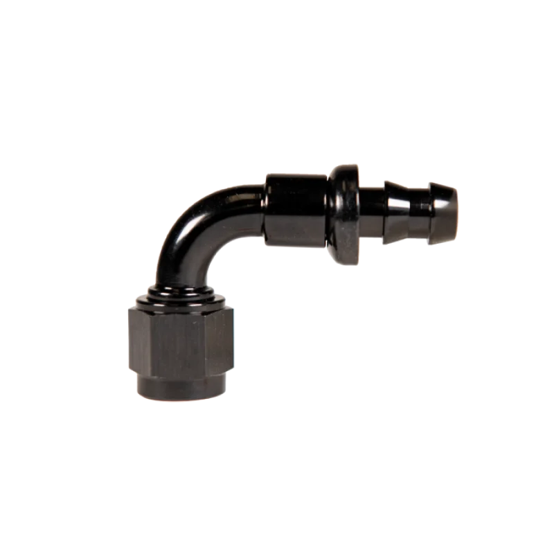 Fleece Performance Universal -6AN 90Deg to Hose Barb - Black