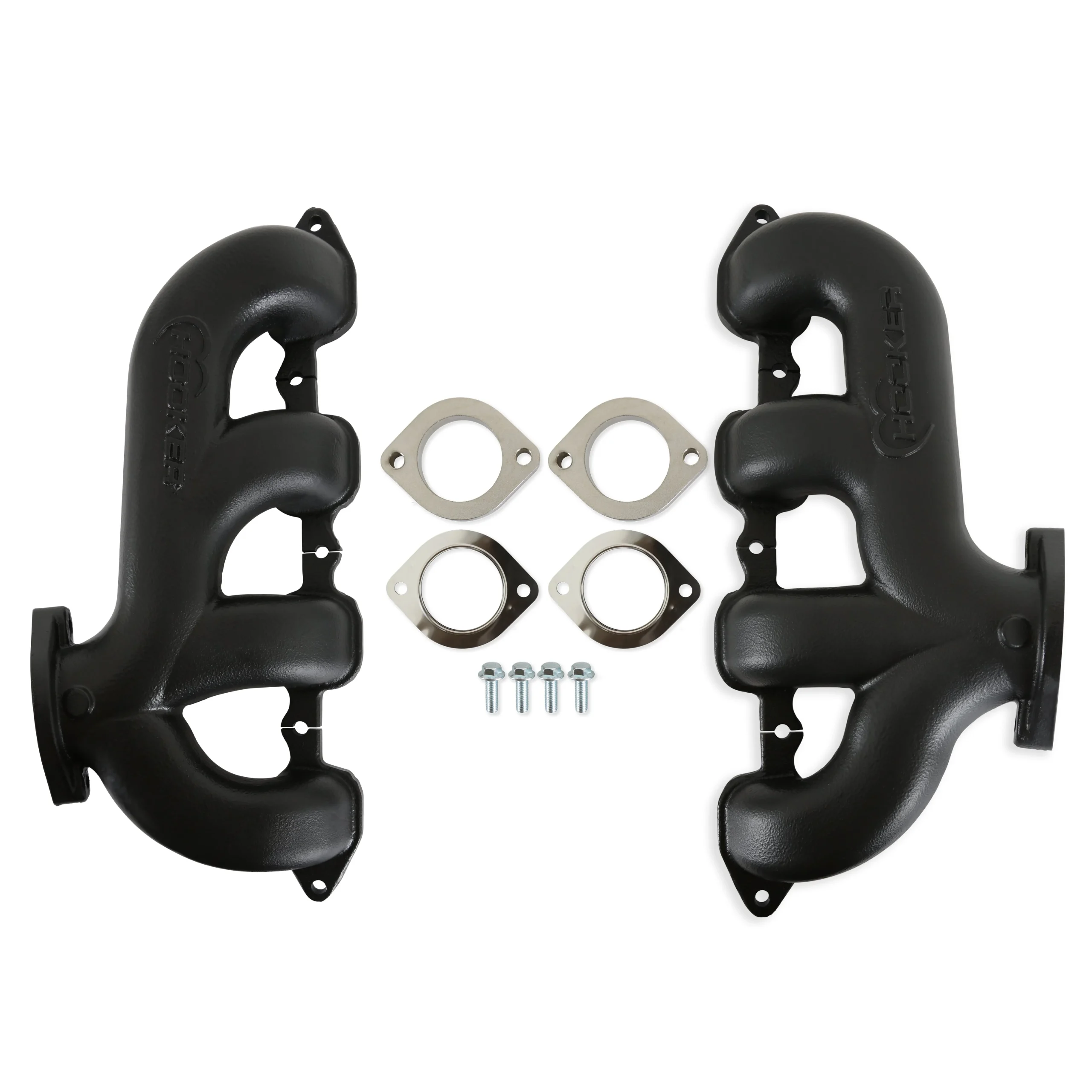 Hooker BlackHeart LT Swap Exhaust Manifolds - Rear Dump - Black