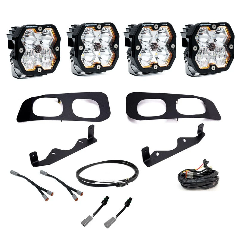 Baja Designs 2023+ Ford SD Squardon Pro 2.0 Dual Fog Pocket Kit Upfitter (Multi Patterns) - Clear