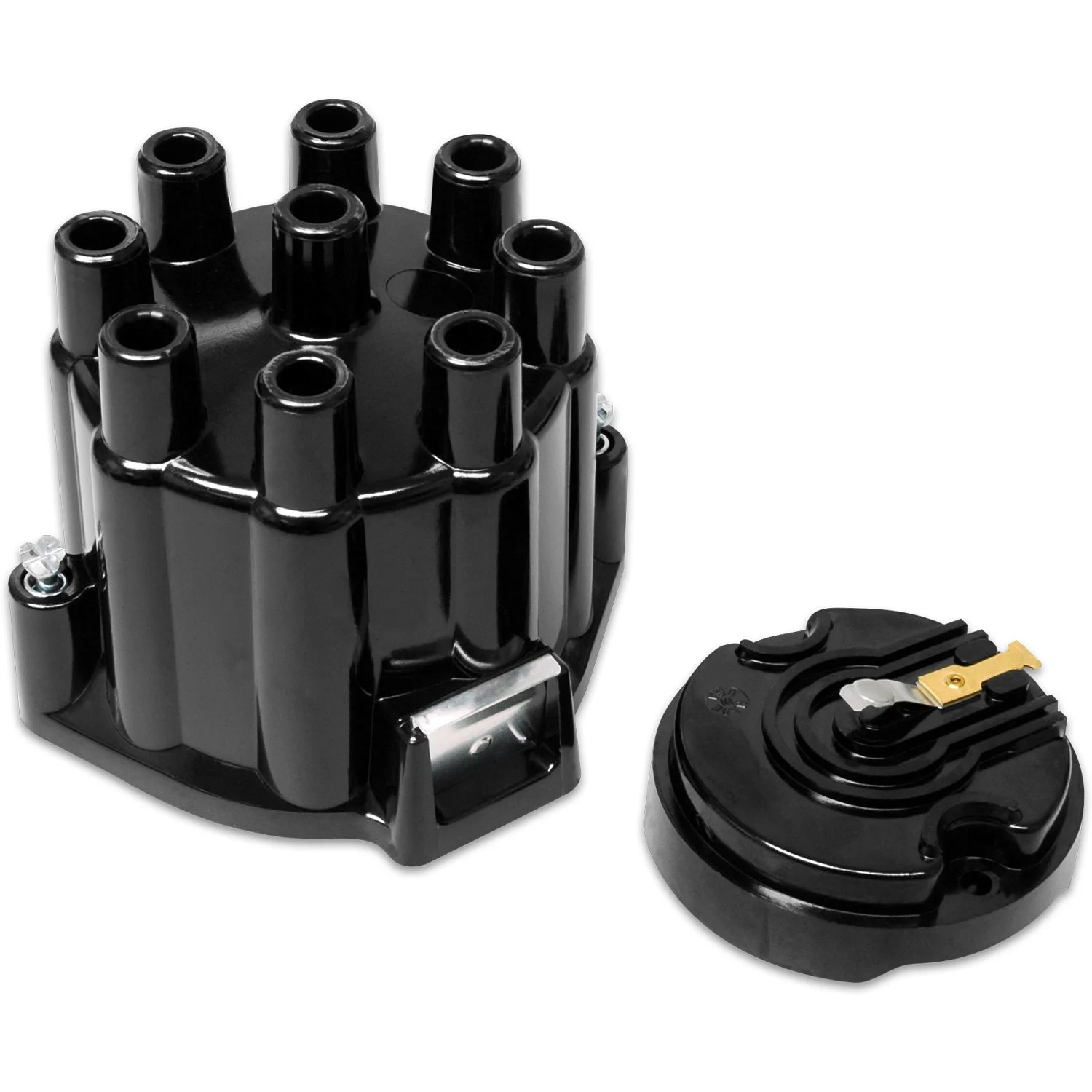 Replacement cap and rotor kit for MSD and GM points style distributors.