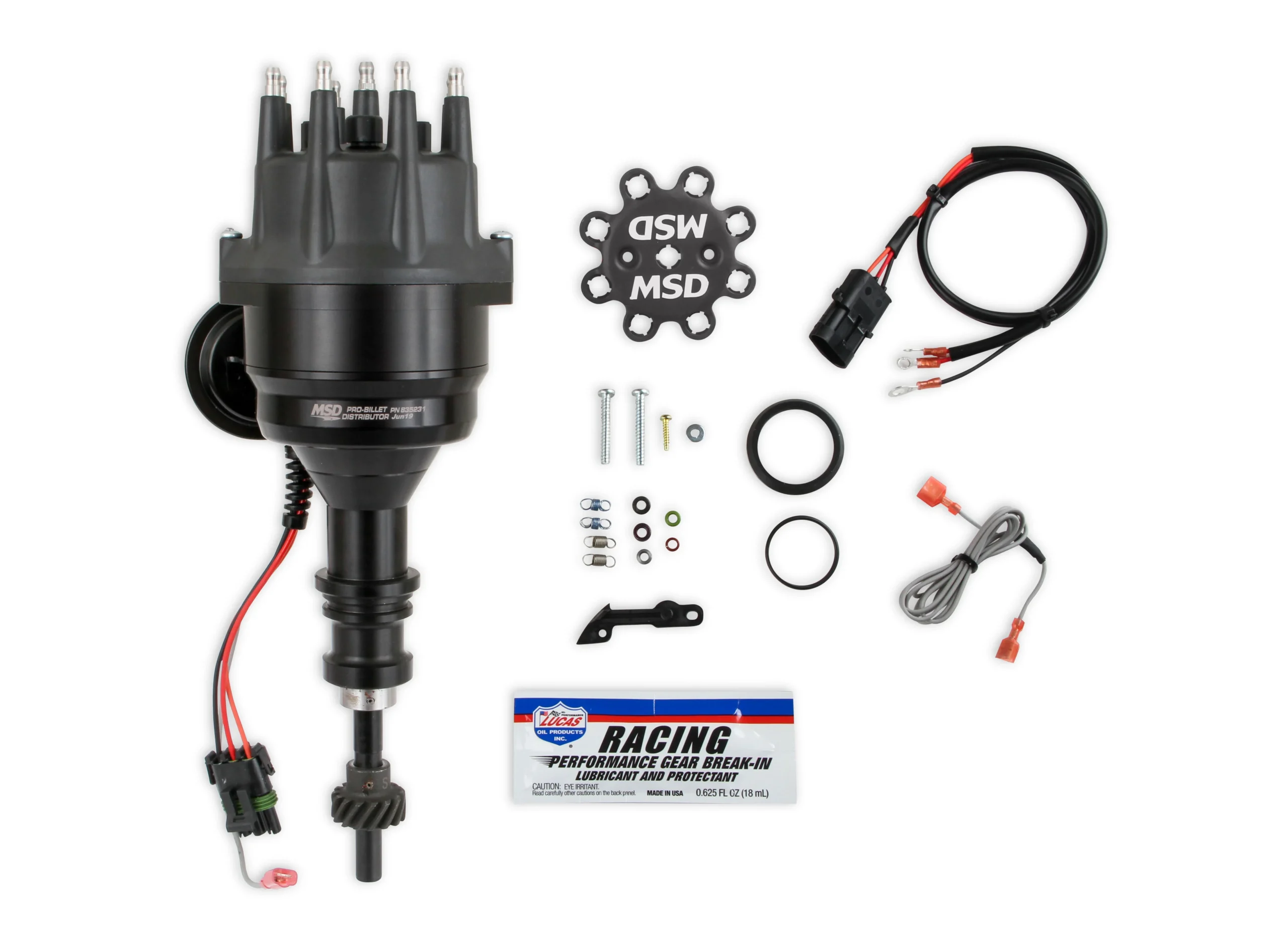MSD Black Distributor, Ford 289/302, Ready-to-Run, Steel Gear