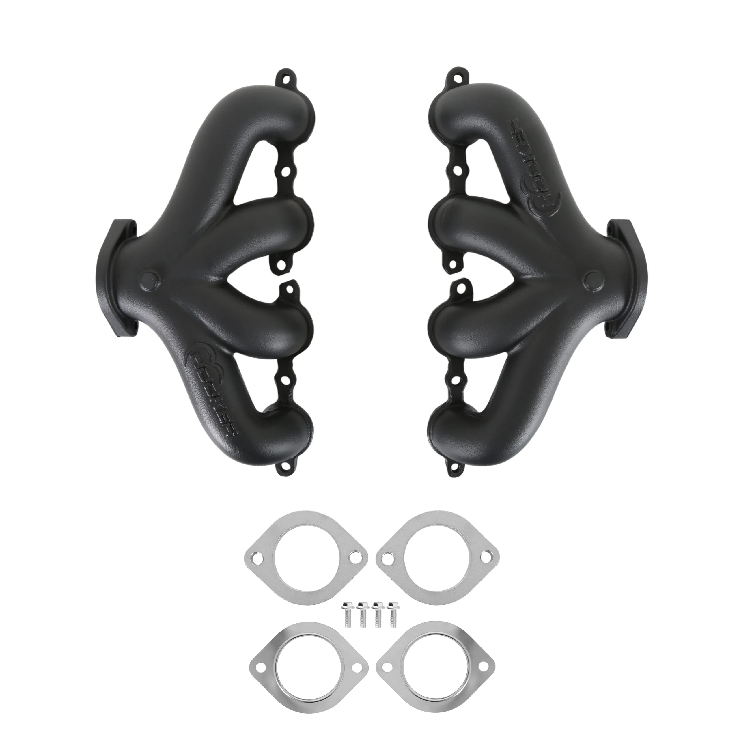 Hooker BlackHeart LS Swap Exhaust Manifolds - Center Dump - Black Ceramic
