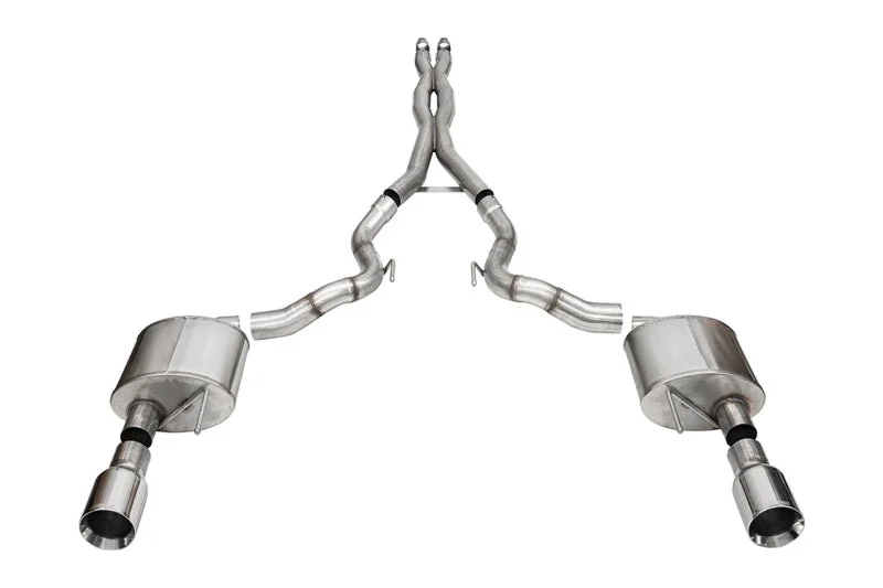 Corsa 24+ Ford Mustang GT Conv. Xtreme Cat-Back Ex. Sys. 3.0in Dual Rear Ex w/4.5in StraightCut Tips