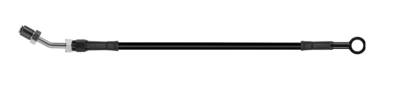 Goodridge 56in Universal Clutch Line w/Blk Zinc Fittings & Blk Hose - Straight Banjo w/AN3 Fitting