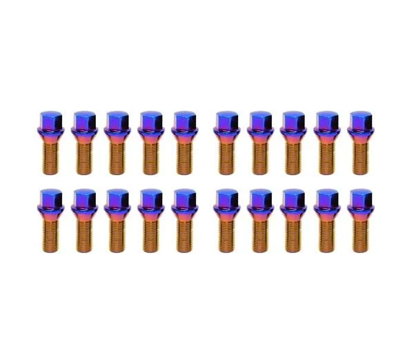 Mevius Hex Lug Bolt M12x1.50 Cone 40mm Blue Neon