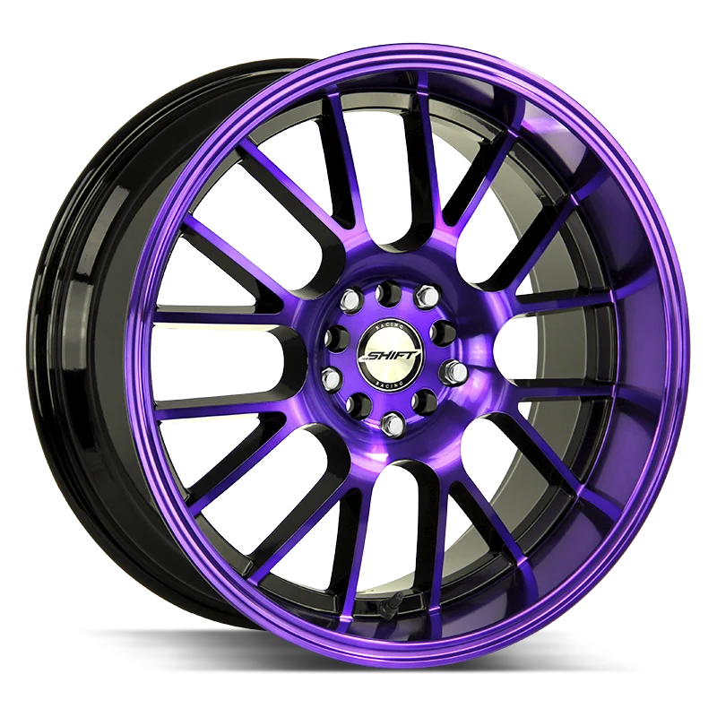 Shift CRANK - 17x7.5 5x100/114.3 ET 30MM 73.1CB GLOSS BLACK CANDY PURPLE MACHINED