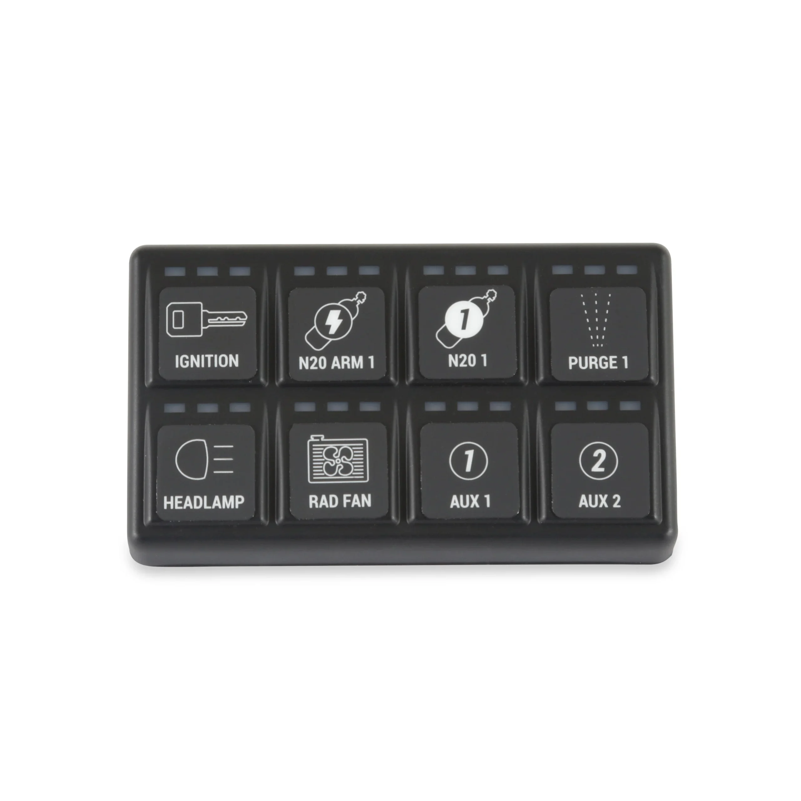 Keypad for Racepak SmartWire allows user input for eight functions.