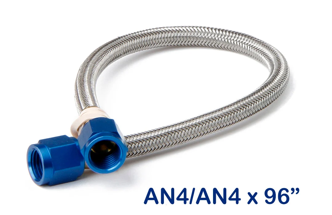 NOS Stainless Steel Braided Hose -4AN 8-foot Blue