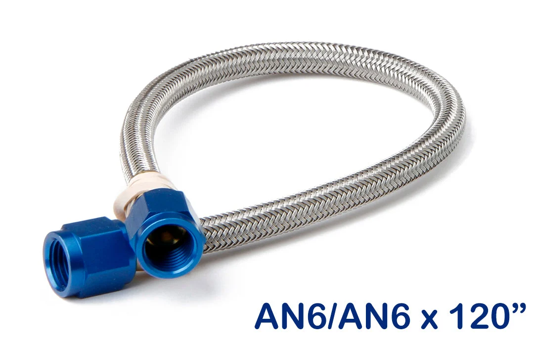 NOS Stainless Steel Braided Hose -6AN 10-foot Blue
