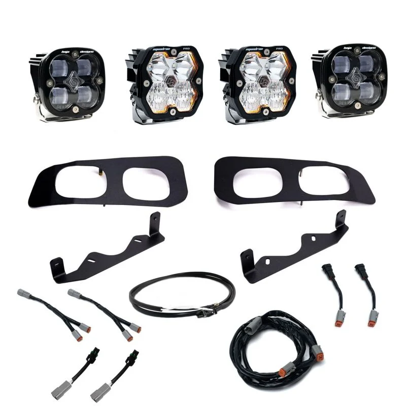 Baja Designs 2023+ Ford Super Duty Squadron Pro/SAE 2.0 Dual Fog Pocket Kit (SAE Fog) - Clear