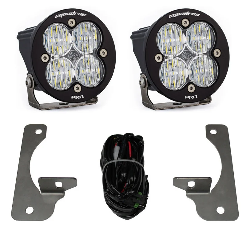 Baja Designs 07-09 Wrangler JK w/Premium Bumper Squadron R Pro Fog Pocket Kit - Clear