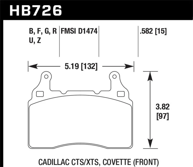 Hawk 2014 Cadillac CTS Vsport Performance Round Weights Front ER-1 Brake Pads