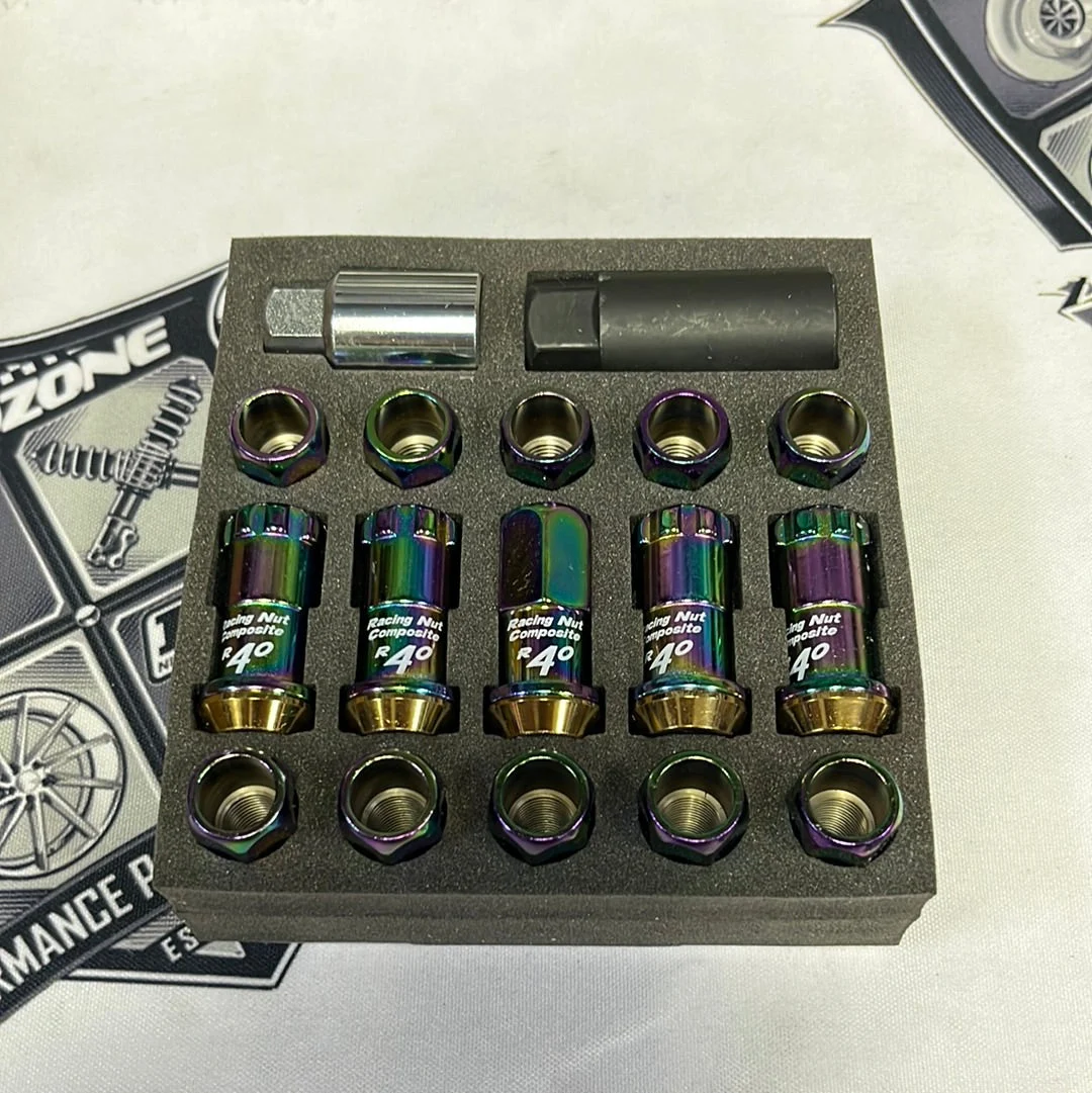 Project Kicks R40 Neo Chrome Lug Nuts with Lock Key M12x1.50 (No Caps)