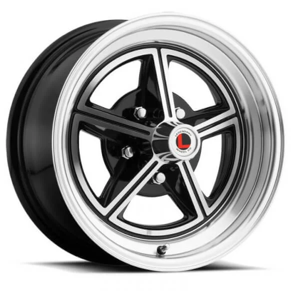 Legendary Wheels Magstar II - 15 x 7 in. - 5 x 4.5 - 4.25 BS - Gloss Black/Machined 'LW30-50754A