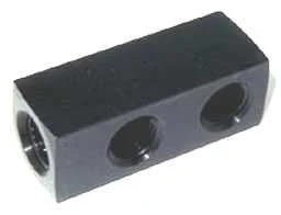 Nitrous Distribution Block, 1 In 4 Out - 1/8" NPT Standard Block, Black