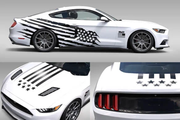 OG Innovations Battle Born Stars and Stripes Graphics Package Coupe Satin Black